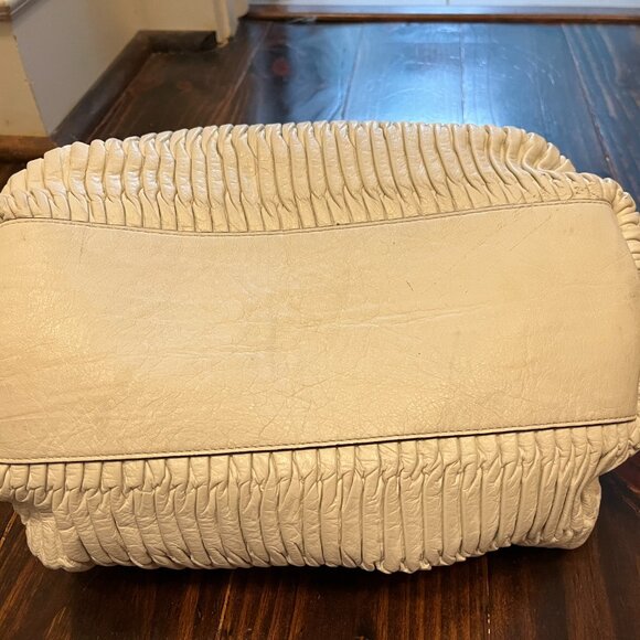 COACH Ashley Gathered White Oak Leather Satchel/Shoulder Bag F23966 - Picture 4 of 9